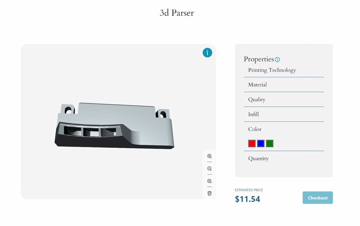 Screenshot: 3D Print Pricing Calculator