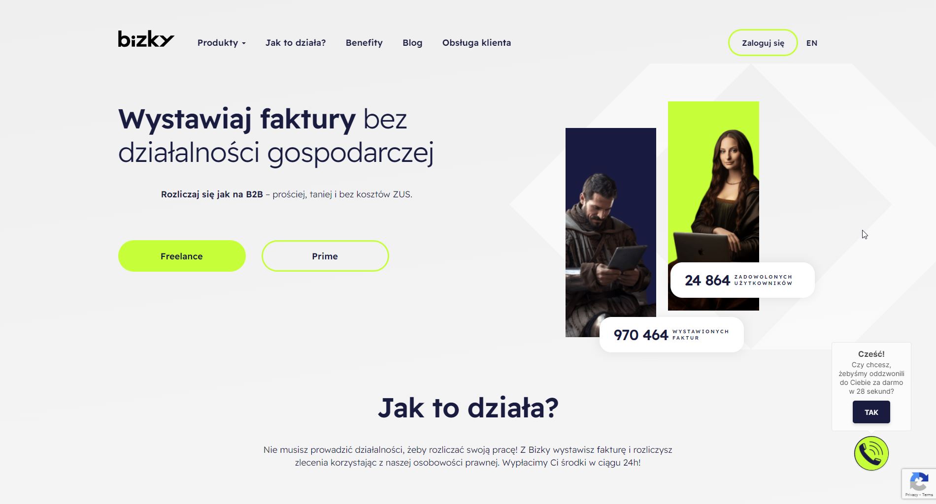 Screenshot: Bizky